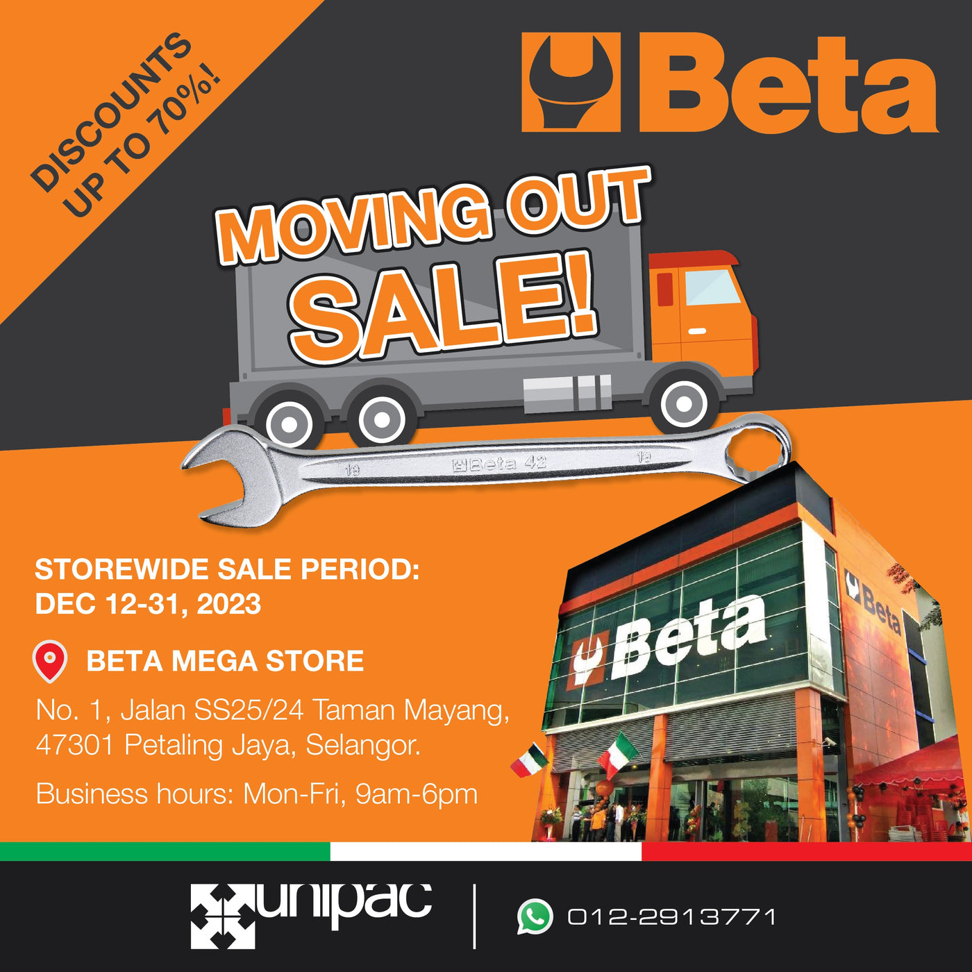 BETA Moving Out Sale: Up to 70% off!