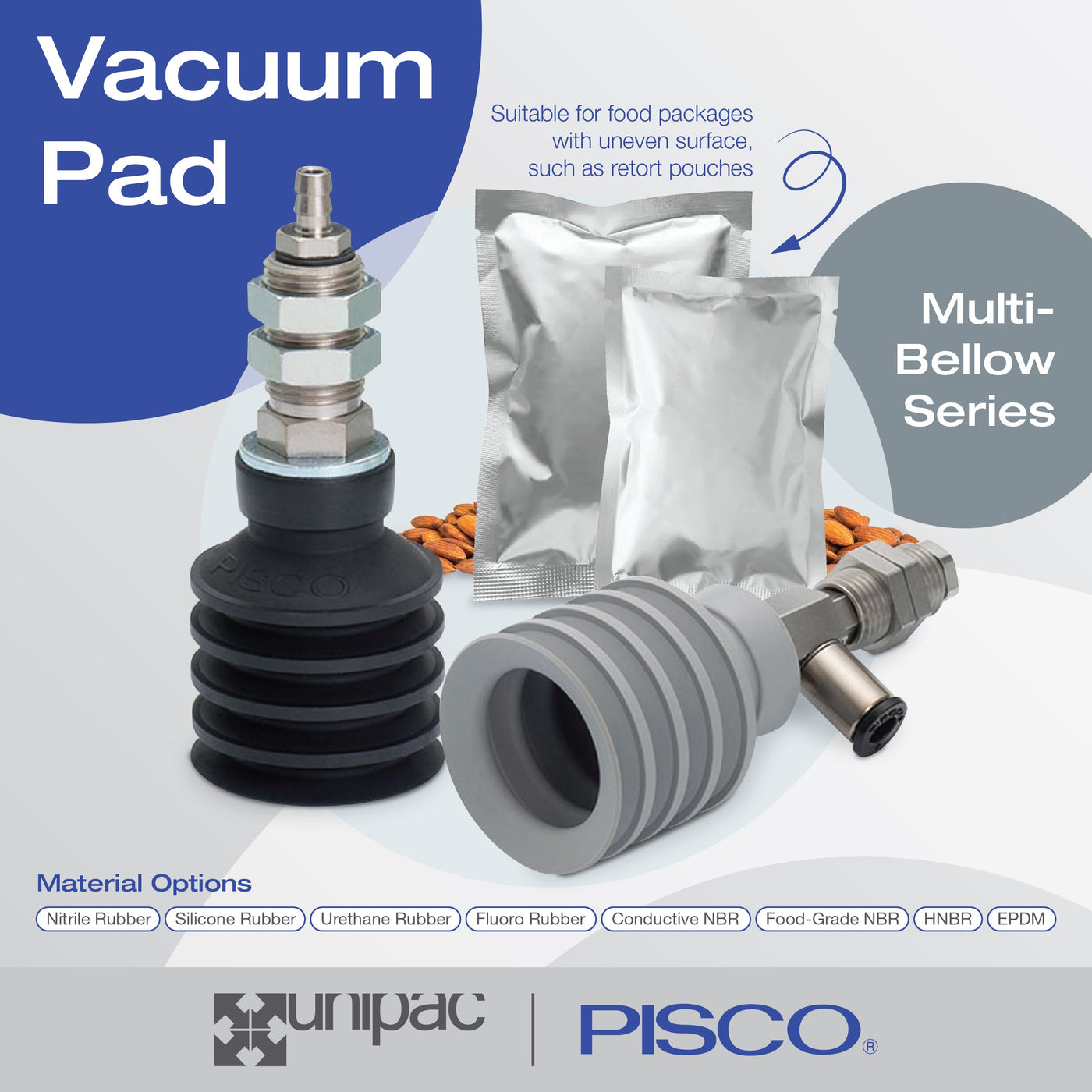 Enhance Your Packaged Foods Production with PISCO’s Multi-Bellow Vacuum Pad Series