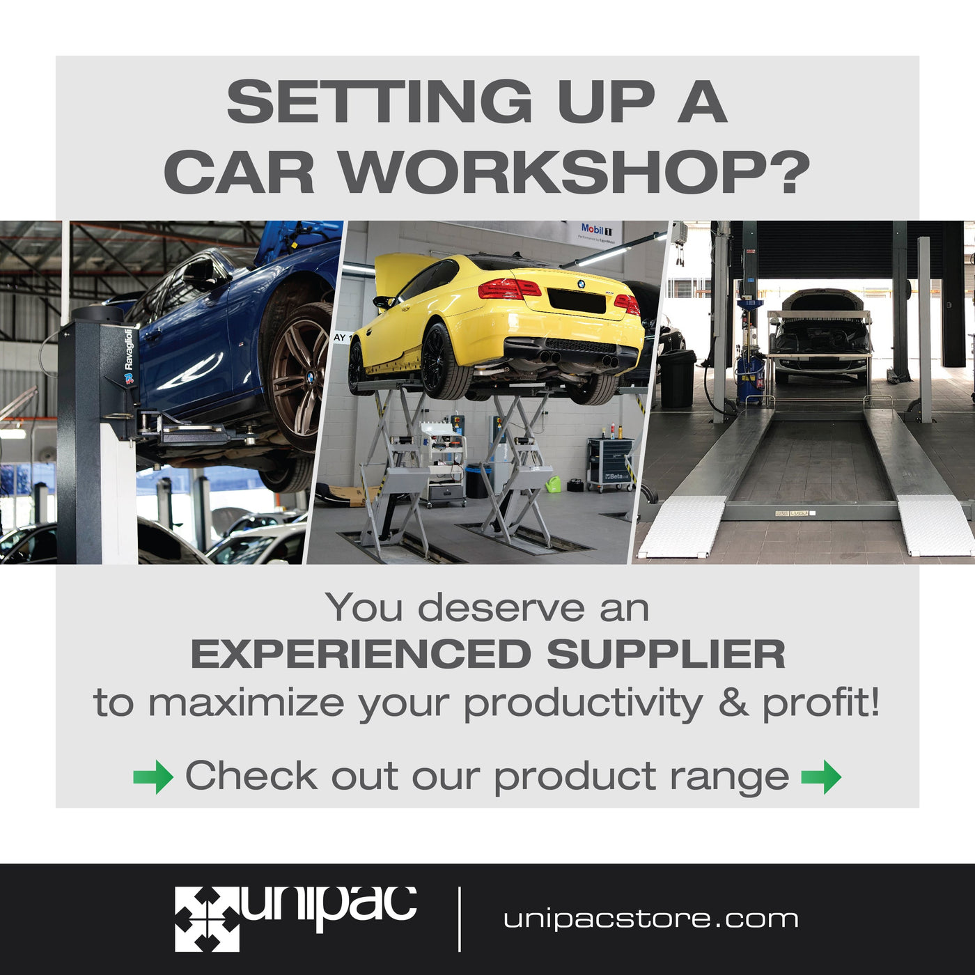 Setting Up Your Dream Vehicle Workshop: Unipac’s Comprehensive Solutions for Every Budget
