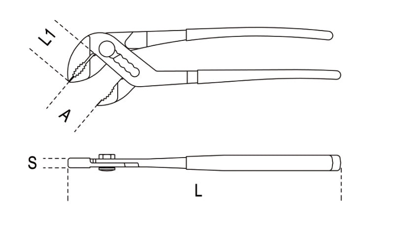 Slip Joint Railing 1048INOX - Slip joint pliers, boxed joints, made of stainless steel ...