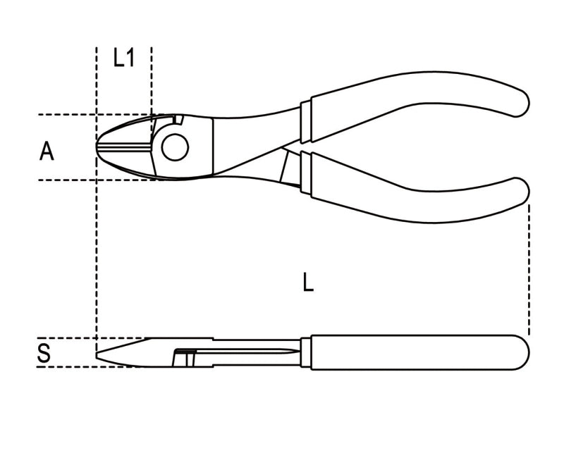 1084GBM - Heavy Duty Diagonal Cutting Nippers, Bimaterial Handles, Industrial Finish