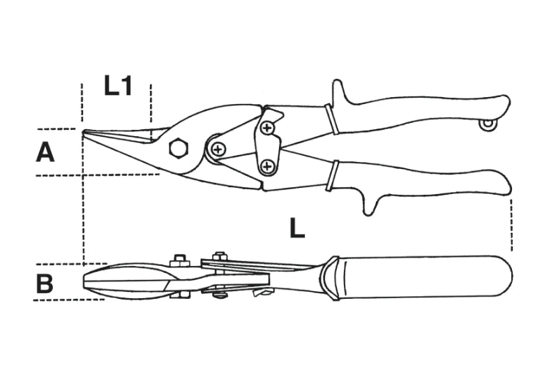 1124 - Left Cut Compound Leverage Shears, Curved Blades