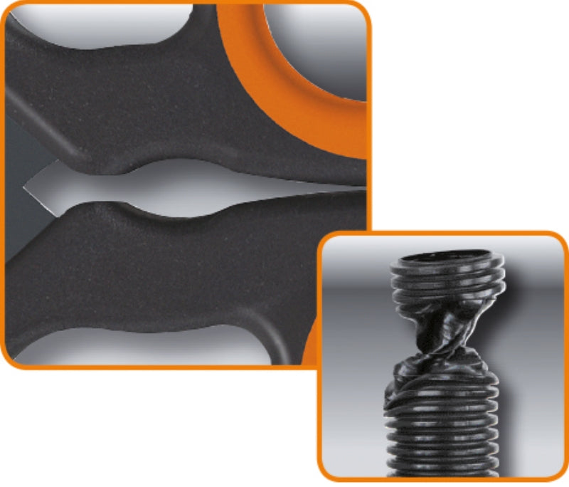 1128BAX-HS - Double-acting electricians' scissors, with milling profiles in DLC-coated stainless steel H-SAFE