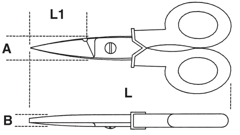 1128BM - Electrician's Scissors, Straight Blades