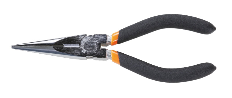 1166G - Extra-Long Needle Knurled Nose Pliers, Slip-Proof, Double Layer PVC Coated Handles, Industrial Finish