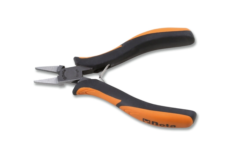 1171BM - Smooth, Flat Short Nose Pliers, Bimaterial Handles
