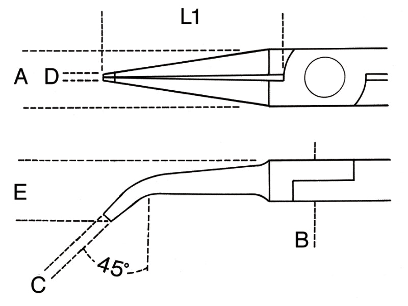 1172BM/P - Smooth, Flat Bent Long Nose Pliers, Bimaterial Handles