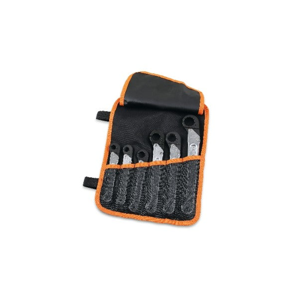120/B6N - Set of 6 Ratchet Opening Single Ended Bi-Hex Wrenches (Item 120), in Wallet (Item 2002/BVL6)