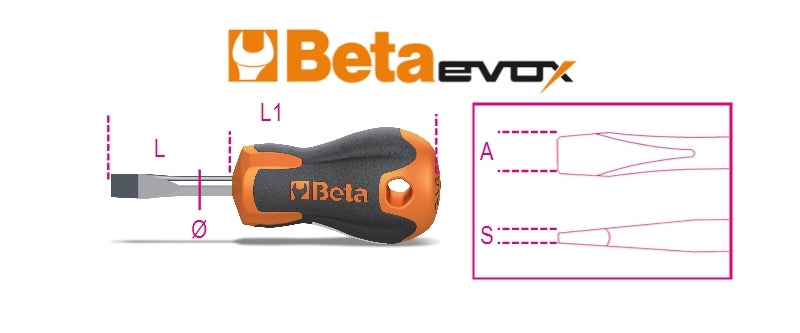 1201EN - Screwdriver for Slotted Head Screws, Extra-Short Series