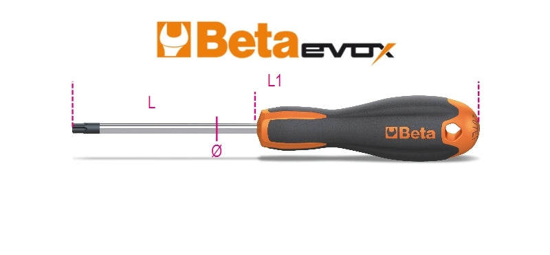 1208E/RTX - Screwdriver for Tamper Resistant Torx Head Screws with Handles