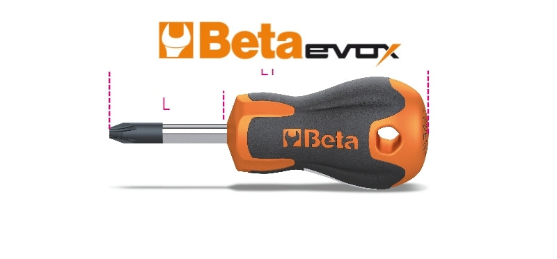 1209EN/PZ - Screwdriver for Cross Head Pozidriv-Supadriv Screws, Extra-Short Series