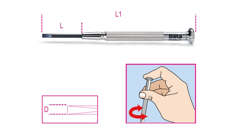 1229LP - Micro-Screwdriver for Headless Slotted Screws