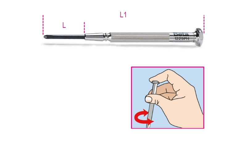 1229PH - Micro-Screwdrivers for Cross Head Phillips Screws