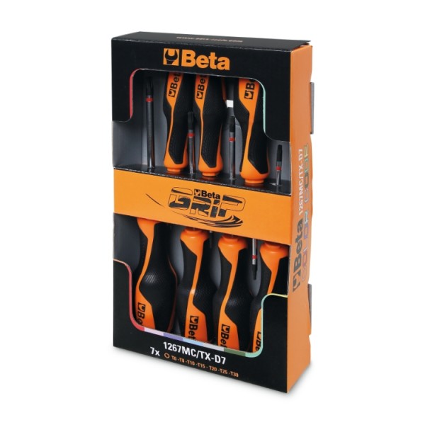 1267MC/TX-D7 - Set of 7 Drivers for Torx Head Screws with Handles, Coloured (Item 1267MC/TX)