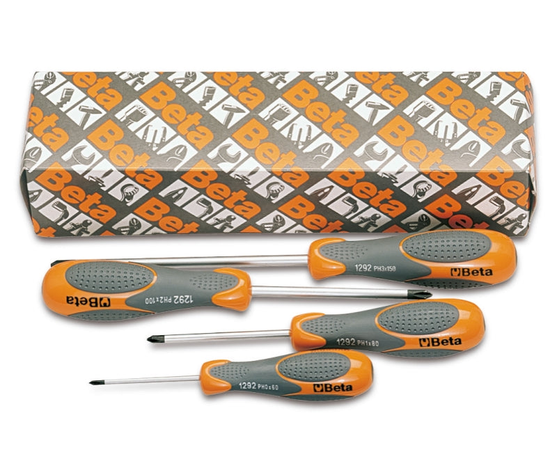 1292/S4 - Set of 4 Screwdrivers for Cross Head Phillips Screws (Item 1292)