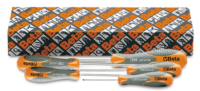 1294/S5 - Set fo 5 Screwdrivers for Headless Slotted Screws (Item 1294)
