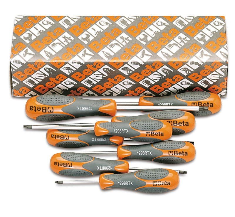 1298RTX/S8 - Set of 8 Screwdrivers for Tamper Resistant Torx Head Screws with Handles (Item 1298RTX)