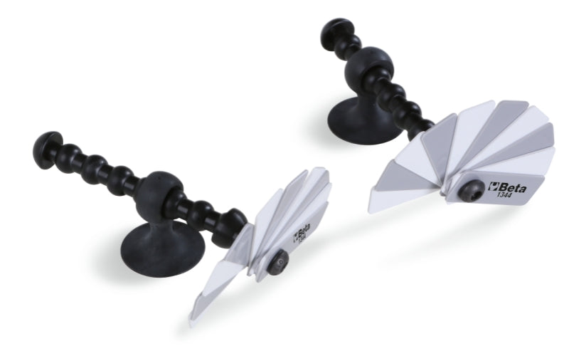 1344 - Feeler Gauges for Car Body Repair Shops, Pair, 10-Bladed, with Suction Cup