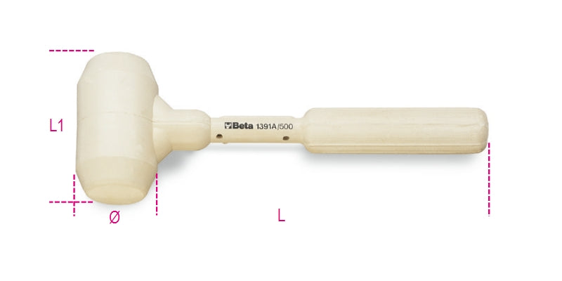 1391A - Dead-Blow Hammers for Tile Workers, Entirely Covered with Rubber