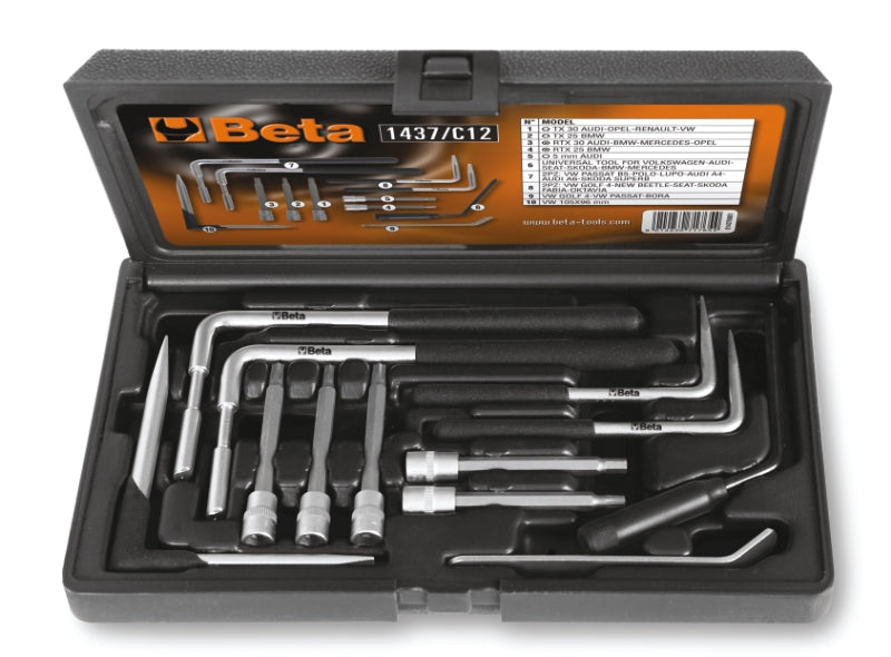 1437/C12 - Assortment of 12 Tools for Removing Air Bags