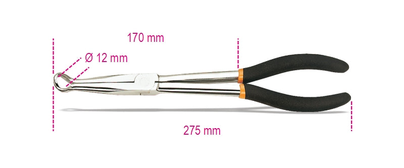 1474DL - Spark-Plug Pliers, Long Nose, Double Layer PVC Coated Handles