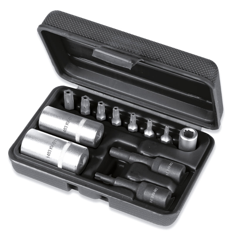 1483K/12 - Kit for Removing Valves from Air-Conditioning System, with Set of Five-Star Head Bits