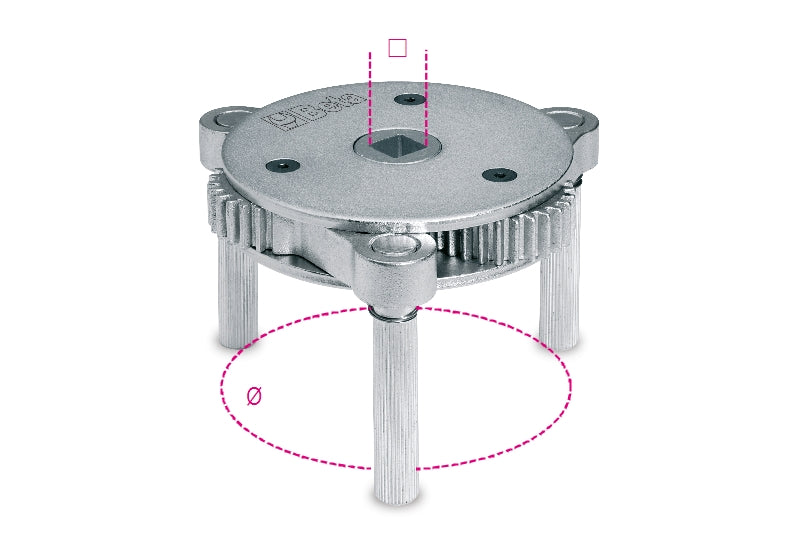 1493/S-U - Self-Adjusting Oil Filter Wrench, with Three Arms for Right-and Left-Hand Tightening