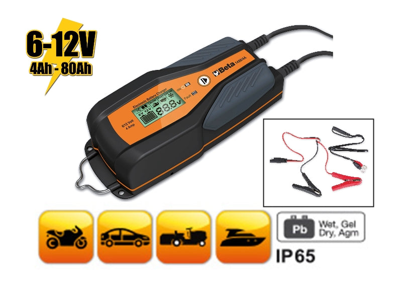 1498/4A - Electronic Car / Motorcycle Battery Charger, 6-12V