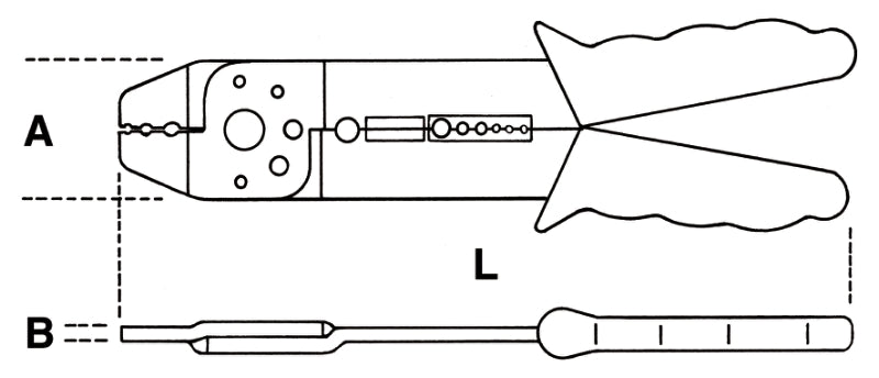 1603A - Crimping Pliers for Non-Insulated Closed Terminals, Standard Model
