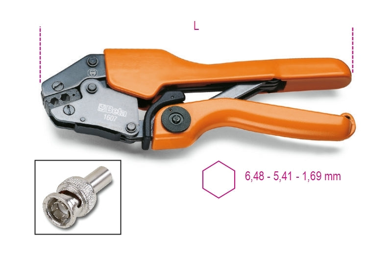1607 - Heavy Duty Crimping Pliers for Bnc Coaxial Wires Rg 58, Rg 59, Rg 62, Rg 71