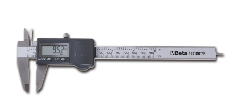 1651DGT/IP - Digital Vernier, Made from Hardened Stainless Steel, Reading to 0.01mm, Degree of Protection Ip67 in Hard Plastic Case