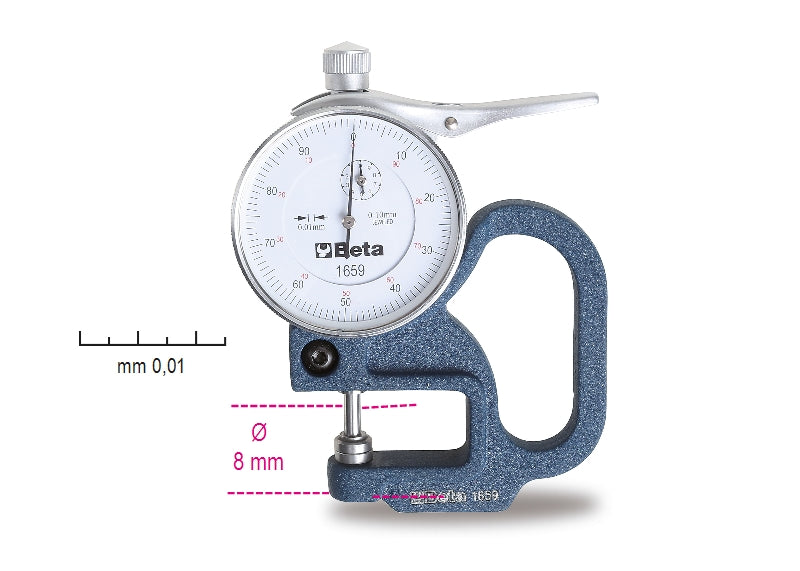 1659 - Thickness Gauge with Dial Indicator, Reading to 0.01 mm