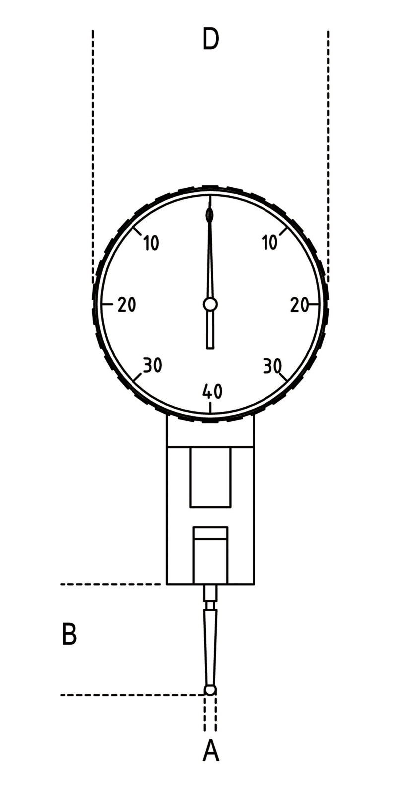 1662AN - Adjustable Stylus Dial Indicator, Reading to 0.01 mm