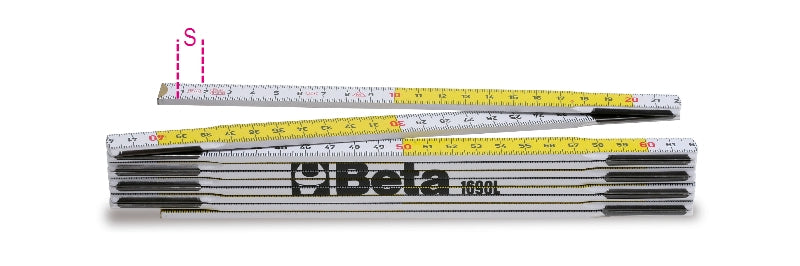 1690L - Folding Ruler Made of Birch, Precision Class III