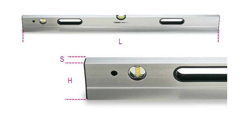 1696S - Levelling Staffs Made from Aluminium, with 2 Unbreakable Vials