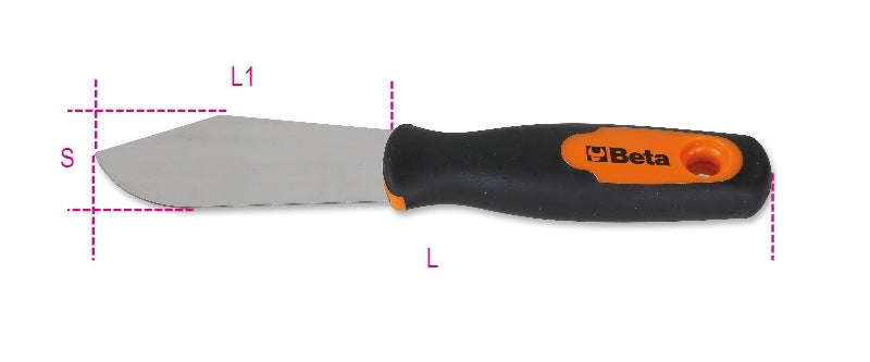 1730V 38 - Glazier's Spatula, Knife Blade Made from Stainless Steel