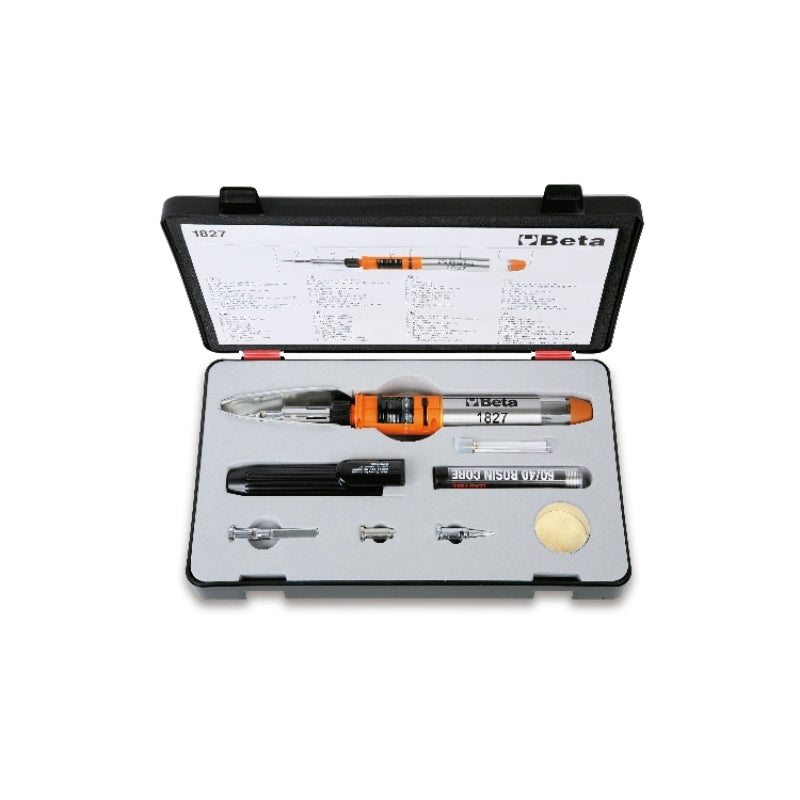 1827/K - Gas Soldering Iron with 7 Accessories in Case with Soft Polyethylene Foam Base