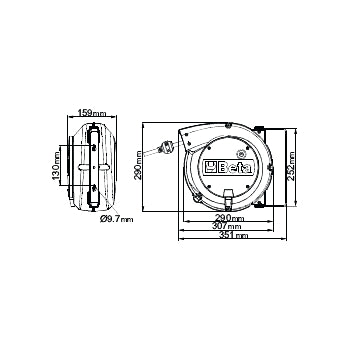 1842 - Automatic Cable Reel with LED Inspection Lamp, 100-240Vac