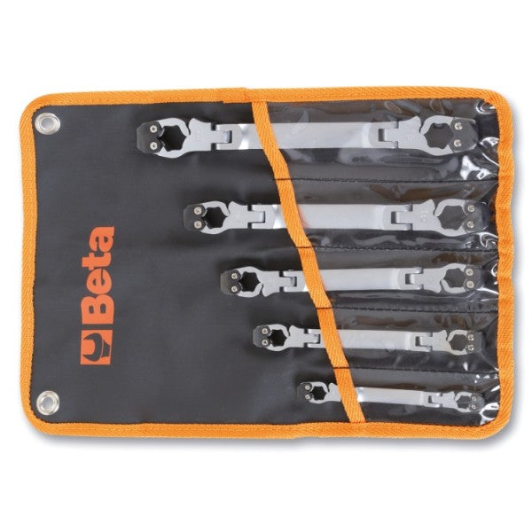 187/B5 - Set of 5 Swivelling, Openable Wrenches (Item 187), in Wallet