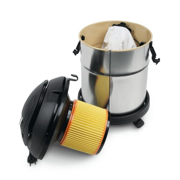 1870I - Solid and Vacuum Cleaner, 20L, Stainless Steel Drum