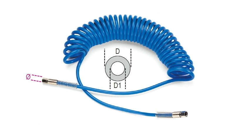 1915B - Polyurethane Recoil Hoses, 95 Shore, Extendable Up to 9 M