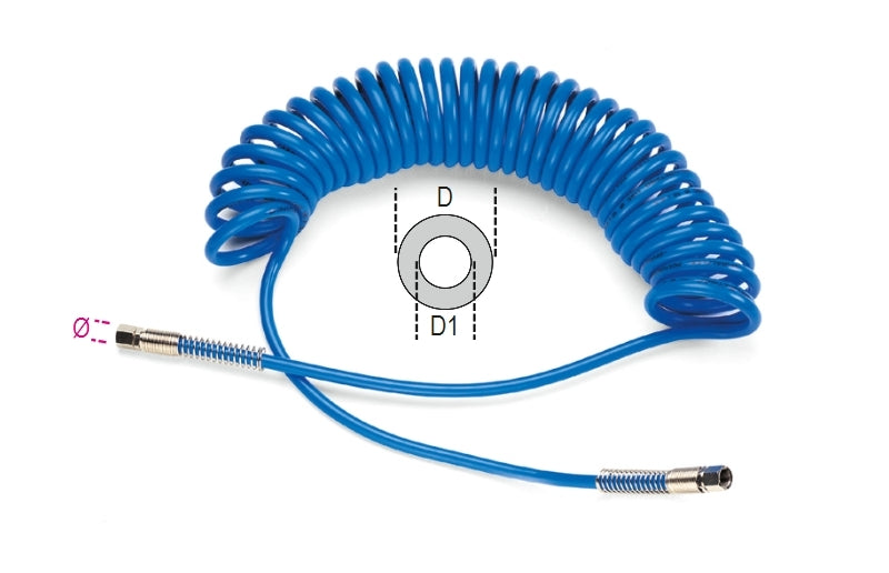 1915C/L - Polyurethane Recoil Hoses, 95 Shore, Extendable Up to 15 M