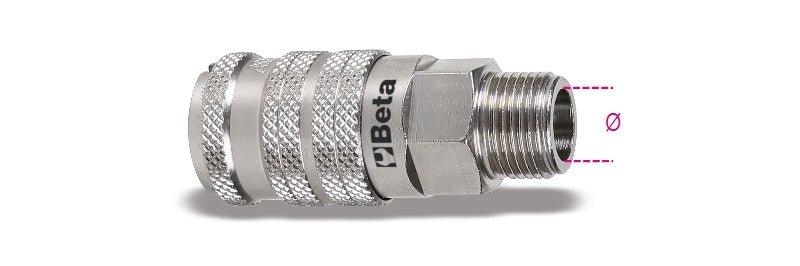 1917JM - Ball Quick Couplers, Asian Profile, Male Threaded, Cylindrical (BSP)