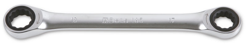 195 - Ratcheting Double-Ended Flat Bi-Hex Ring Wrenches