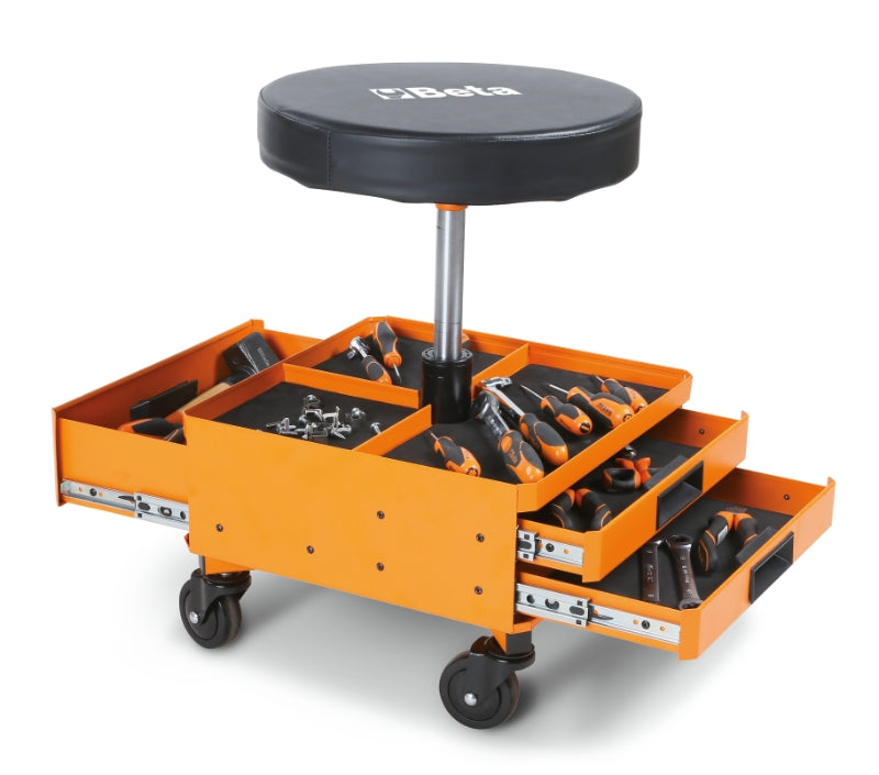 2251-O - Heavy Duty Swivel Creeper Seat with Drawers