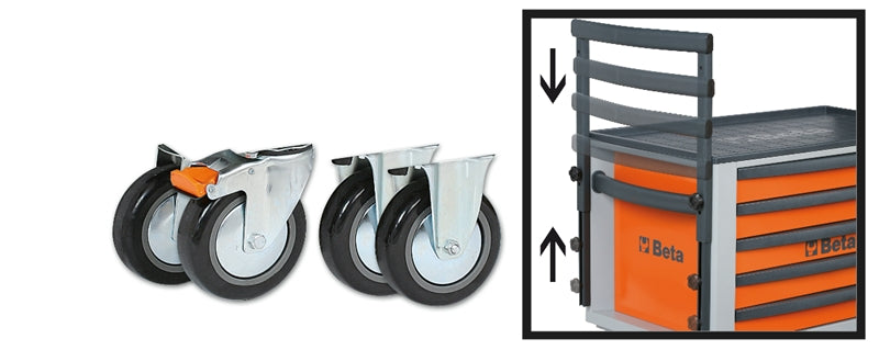 2300ST/KIT - Kit with 4 Castors and 1 Handle for Item C23St