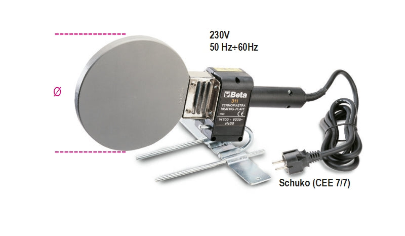 311 - Heating Plates for Manual Straight and Slanted Welding of PE, PP, PVC, and PVDF Pipes