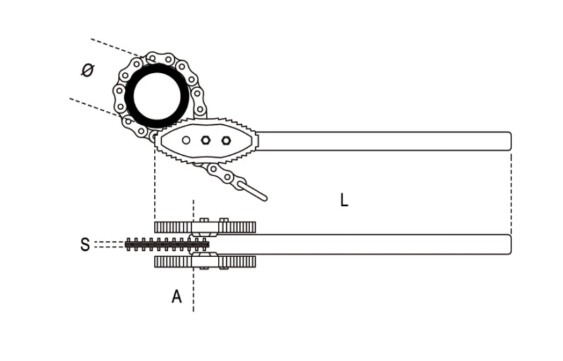 386A - Heavy Duty Reversible Chain Pipe Wrenches