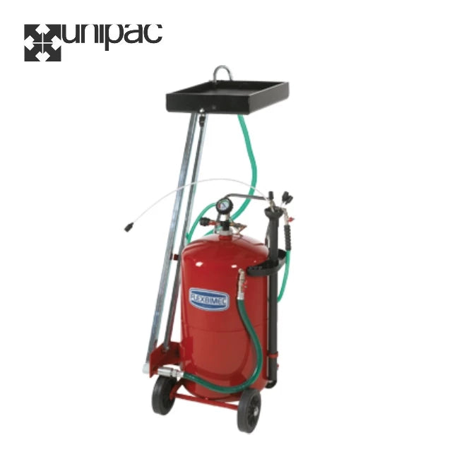 Waste Oil Wheeled Tank Extractor and Gravity Drainer, capacity 90L, with Pantograph Basin 10L Capacity