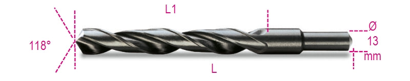 410A - Twist Drills with Cylindrical Shanks, Short Series, HSS, Rolled, with Small Tang